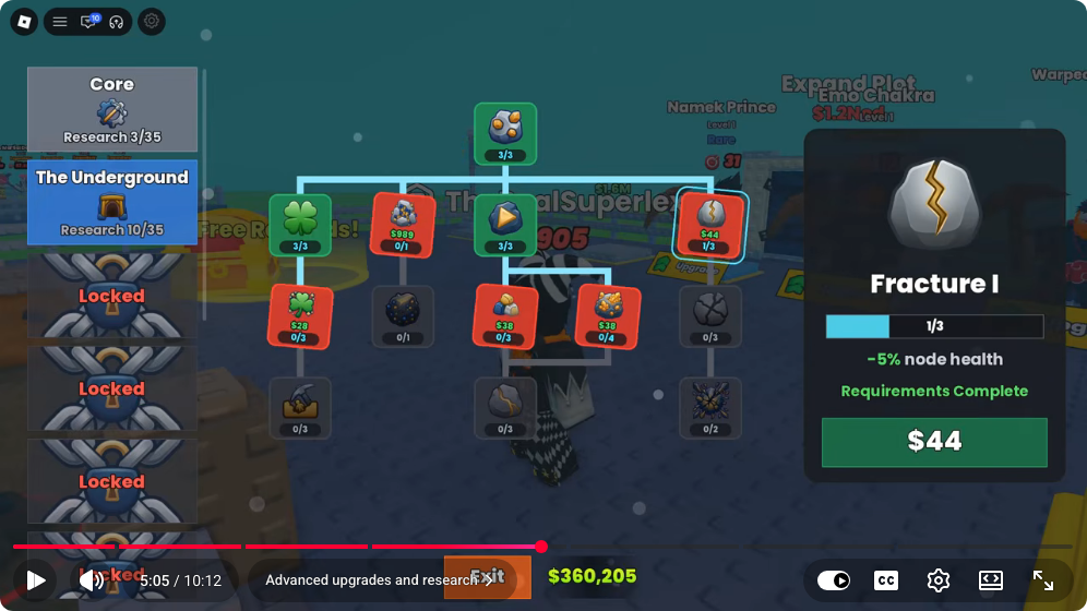 Recorded Underground Fracture I effect and next price